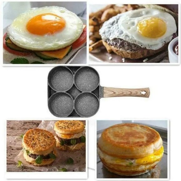 Non-Stick Frying Pan Divided x4 Egg Omelette Pancake Skillet Brand New Free Ship - Picture 2 of 4